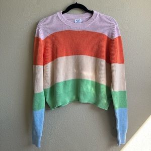 Multi-Color Cropped Pullover/Sweater